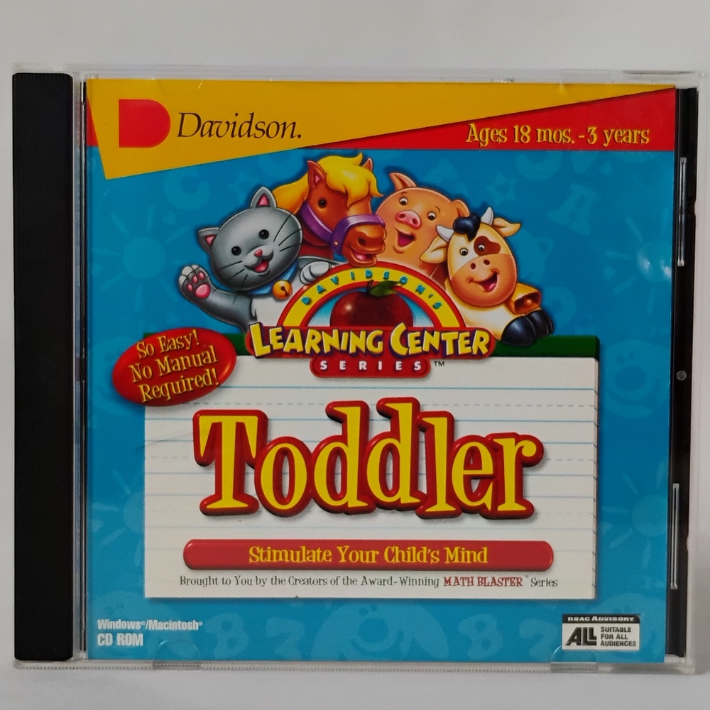 Davidson's Learning Center Toddler Education Video Game Letters Numbers Shapes